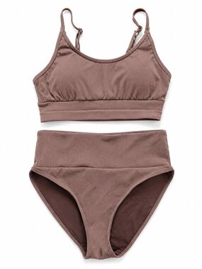 Ribbed High-Waisted Bikini Set –Sz Med